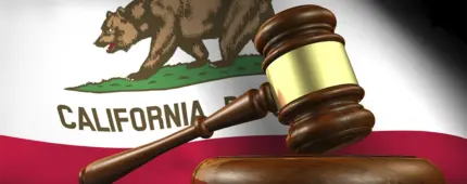 California flag and judge’s gavel representing new sweepstakes legal rulings.